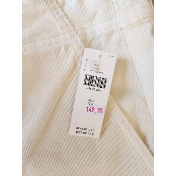 NWT Citizens of Humanity Agni Mid-Rise Utility Corduroy Pants Sz 34 White #8C414 - Picture 9 of 14